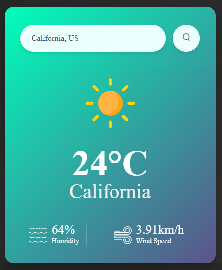 Weather app project preview